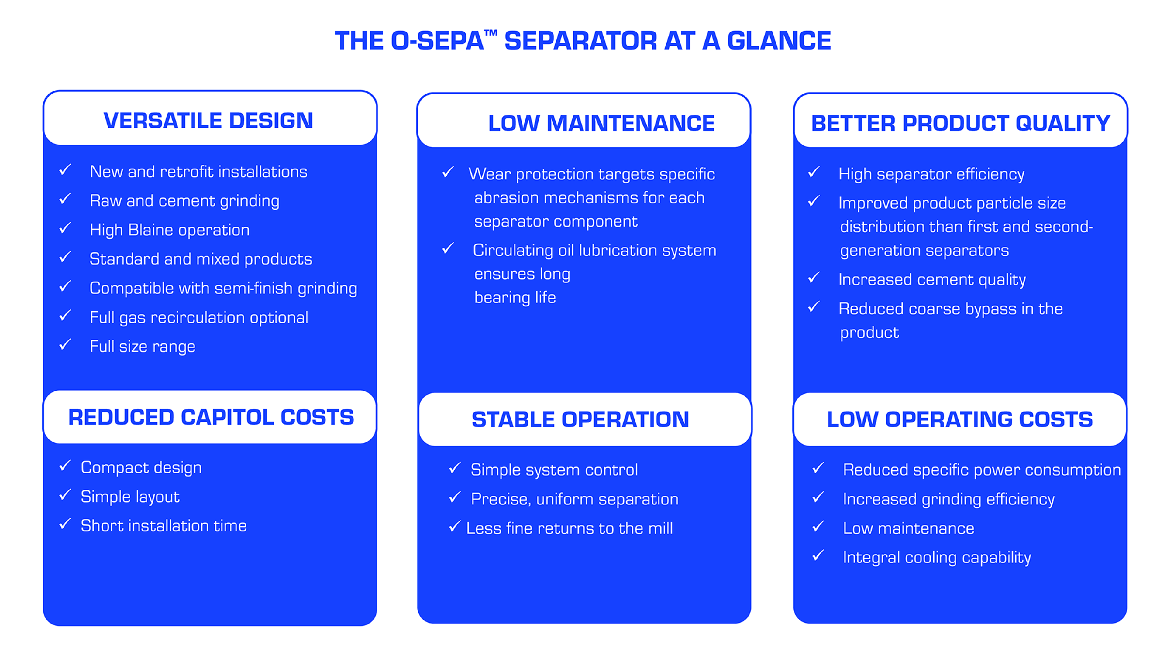 O-Sepa separator key benefits